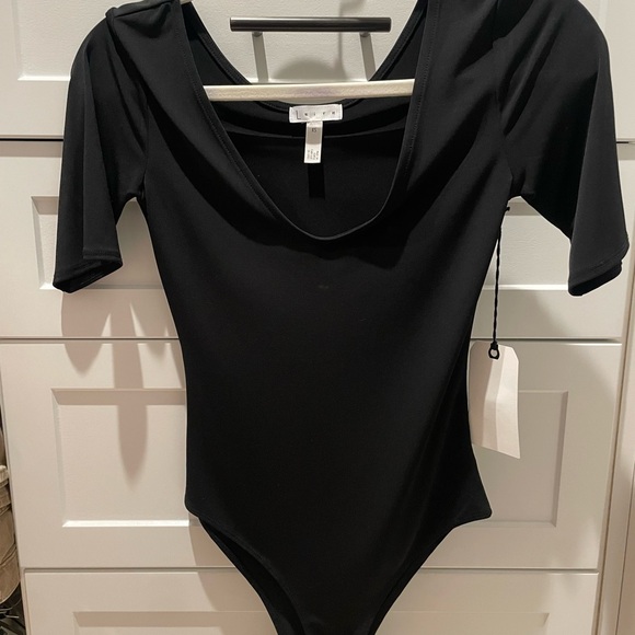 Leith Tops - NWT‼️ Leith Black Crewneck Bodysuit size XS